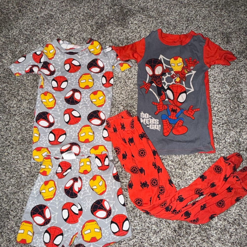 Marvel Red and Gray Spider-Man and Iron Man Pajama Set